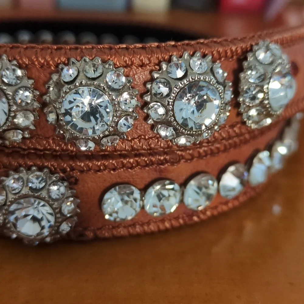 Beautiful Leather & Crystal Studded Belt